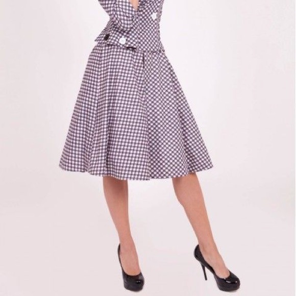 Bettie Page Checks Skirt - Picture 1 of 6